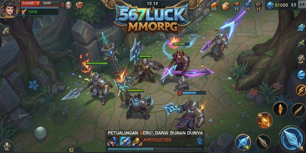 Tampilan gameplay petualangan seru dalam 567LUCK MMORPG.