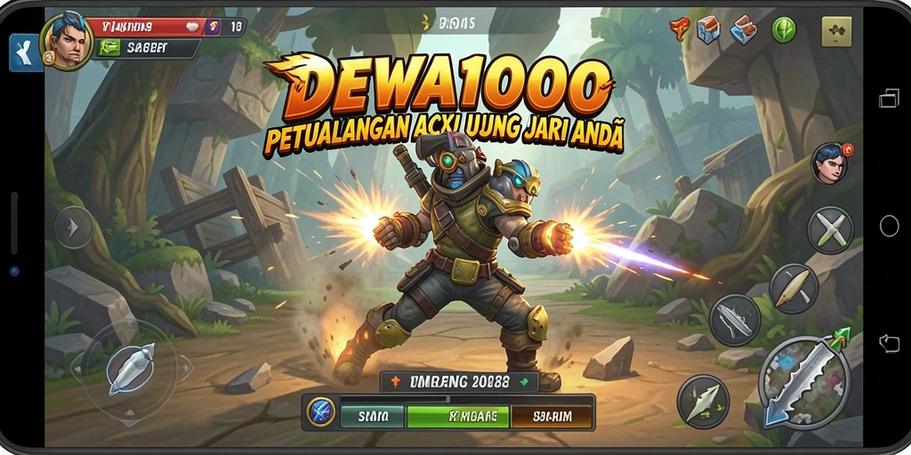 Screenshot gameplay DEWA1000 menunjukkan aksi seru dan mendebarkan.