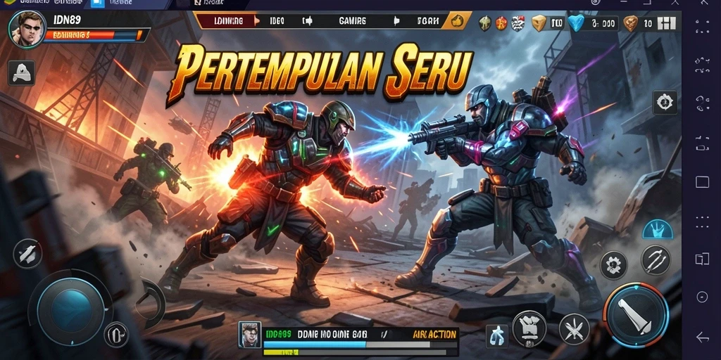Screenshot gameplay <strong>IDN89</strong> yang menampilkan aksi menegangkan di medan tempur.