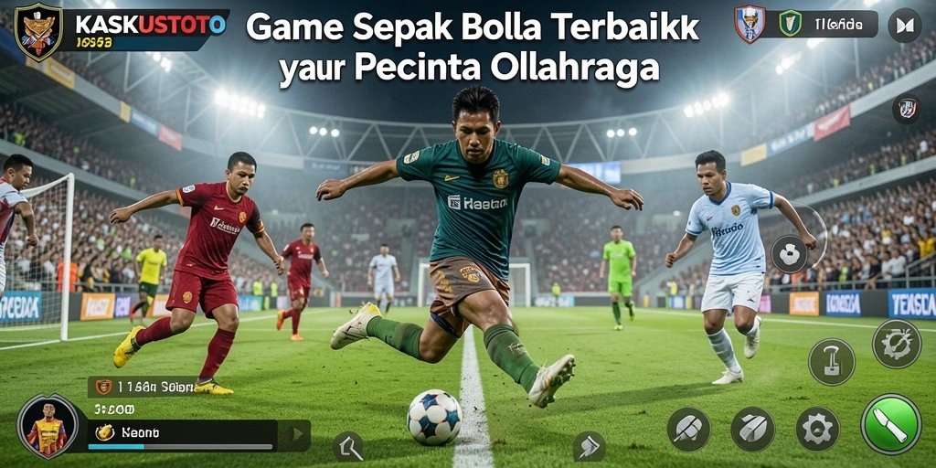 Tampilan seru gameplay KASKUSTOTO yang menampilkan aksi sepak bola yang mendebarkan.