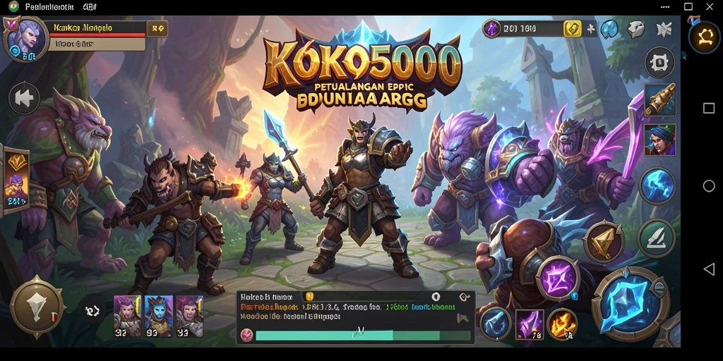 Screenshot dari gameplay dinamis KOKO5000 dengan pertarungan seru.