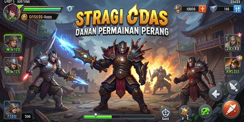Tampak gameplay LATOTO dengan taktik yang mendebarkan dan peperangan strategi.