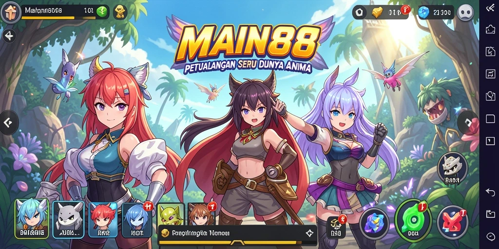 Screenshot gameplay yang menggambarkan pertarungan seru di dunia Anime.