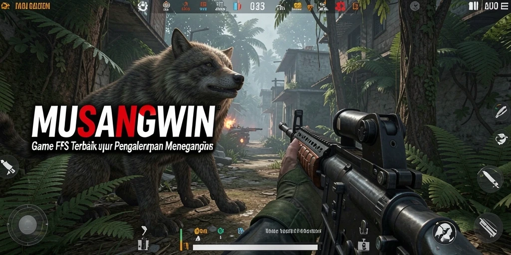 Tangkapan layar MENANGKAN permainan FPS intens dan mendebarkan.
