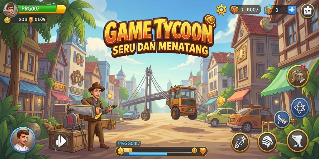Tampilan gameplay menarik dari PRG007 menunjukkan strategi bisnis.
