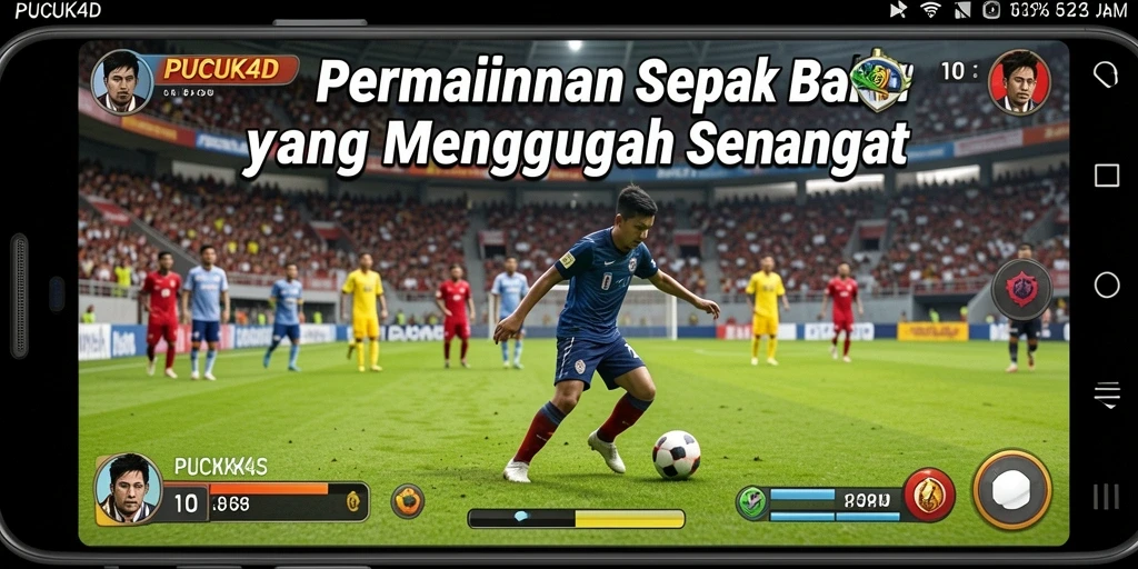 Tampilan menarik dari gameplay PUCUK4D yang menghadirkan serunya bermain sepak bola.